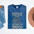 Please Be Patient With Me I'm From The 1900s Steam Train Premium Mineral Wash Tshirts Mineral Navy