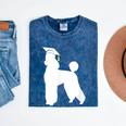 Poodle Graduation Dog Graduate Mineral Wash Tshirts Mineral Navy
