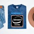 Powered By Introvert Inside Embrace Your Quiet Strength Mineral Wash Tshirts Mineral Navy