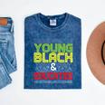 Proud African American Educated Graduation Mineral Wash Tshirts Mineral Navy