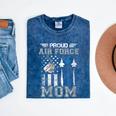 Proud Air Force Mom US Air Force Graduation Mom Mineral Wash Tshirts Mineral Navy
