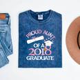 Proud Aunt Of a 2018 Graduate Auntie Graduation Mineral Wash Tshirts Mineral Navy