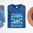 Proud Aunt Of Two 2024 Graduate Class 2024 Graduation Family Mineral Wash Tshirts Mineral Navy