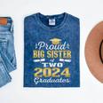 Proud Big Sister Of Two 2024 Graduate Class 2024 Graduation Premium Mineral Wash Tshirts Mineral Navy