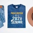Proud Brother Of a 2021 Senior Shirt Graduation Mineral Wash Tshirts Mineral Navy