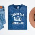 Proud Dad Of A 2024 Graduate Grad Class Of 2024 Graduation Mineral Wash Tshirts Mineral Navy