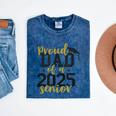 Proud Dad Of a 2025 Senior Graduation Mineral Wash Tshirts Mineral Navy