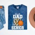 Proud Dad Of A 2026 Senior Basketball Graduation Leopard Mineral Wash Tshirts Mineral Navy