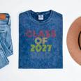 Proud Dad Of A Class Of 2027 Graduate Senior Graduation Mineral Wash Tshirts Mineral Navy