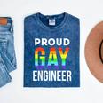 Proud Gay Engineer LGBTQ Rainbow Engineering Graduation Mineral Wash Tshirts Mineral Navy
