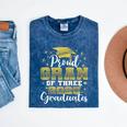 Proud Gran Of Three 2025 Graduates Graduation Family Mineral Wash Tshirts Mineral Navy