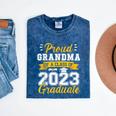 Proud Grandma Of a Class Of 2023 Graduate Senior Graduation Mineral Wash Tshirts Mineral Navy