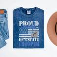 Proud Grandpa Of a State Trooper Police Officer Graduation Mineral Wash Tshirts Mineral Navy