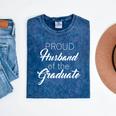 PROUD Husband Of The Graduate Couple School Graduation Mineral Wash Tshirts Mineral Navy