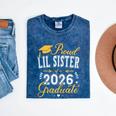 Proud Lil Sister Of a Class Of 2026 Graduate For Graduation Mineral Wash Tshirts Mineral Navy