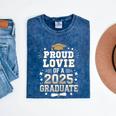 Proud Lovie Of A Class Of 2025 Graduate Senior Graduation Mineral Wash Tshirts Mineral Navy