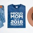 Proud Mom Of A 2018 Graduate Senior Class Graduation T-Shirt Mineral Wash Tshirts Mineral Navy