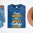 Proud Mom Of A 2021 College Graduate Senior Graduation Mineral Wash Tshirts Mineral Navy