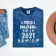 Proud Mom Of a 2021 Senior Graduation Mineral Wash Tshirts Mineral Navy