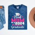 Proud Mom Of 2024 5th Grade Graduate Mother Graduation Mineral Wash Tshirts Mineral Navy