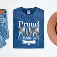 Proud Mom Of a 2024 Graduate Mama Checkered Graduation Mineral Wash Tshirts Mineral Navy