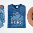 Proud Mom Of a 2025 Graduate For Class Of 2025 Graduation Mineral Wash Tshirts Mineral Navy