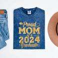Proud Mom Of a Class Of 2024 Graduate Senior Graduation Mineral Wash Tshirts Mineral Navy