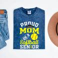 Proud Mom Of a Softball Senior Class Of 2025 Graduation Mineral Wash Tshirts Mineral Navy
