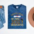 Proud Mom Of Two 2021 Graduates Twin Mama Graduation Leopard Mineral Wash Tshirts Mineral Navy