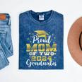 Proud Mom Of Two 2024 Graduate Class 2024 Graduation Family Mineral Wash Tshirts Mineral Navy