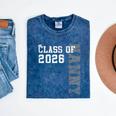 Proud Nanny Of A 2026 Graduate Grad Senior Graduation Mineral Wash Tshirts Mineral Navy