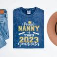 Proud Nanny Of Two 2023 Graduate Class 2023 Graduation Mineral Wash Tshirts Mineral Navy