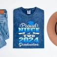 Proud Niece Of Two 2024 Graduate Class 2024 Graduation Mineral Wash Tshirts Mineral Navy