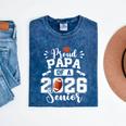 Proud Papa Of A 2026 Senior Football Graduation Dad Mineral Wash Tshirts Mineral Navy