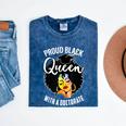 Proud Queen PhD Doctorate Degree Graduation Woman Girl Mineral Wash Tshirts Mineral Navy