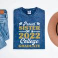 Proud Sister 2022 College Graduate Shirt Sibling Graduation Mineral Wash Tshirts Mineral Navy