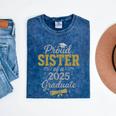 Proud Sister Of a 2025 Graduate Senior Graduation Women Mineral Wash Tshirts Mineral Navy