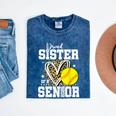 Proud Sister Of A 2026 Senior Softball Graduation Leopard Mineral Wash Tshirts Mineral Navy