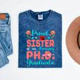 Proud Sister Of An Amazing PhD Graduate Family Graduation Mineral Wash Tshirts Mineral Navy