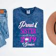 Proud SISTER Of A Class 2019 Senior Tshirt Graduation Mineral Wash Tshirts Mineral Navy