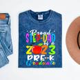 Proud Step-Dad Of 2023 Pre-K Graduate Fathers Day Graduation Mineral Wash Tshirts Mineral Navy