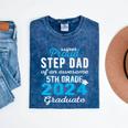 Proud Step Dad Of 5th Grade Graduate 2024 Family Graduation Mineral Wash Tshirts Mineral Navy