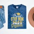Proud Step Mom Of A Class Of 2025 Graduate Senior Graduation Mineral Wash Tshirts Mineral Navy