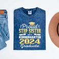 Proud Step Sister Of Kindergarten Graduate 2024 Graduation Mineral Wash Tshirts Mineral Navy