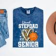 Proud Stepdad Of A 2026 Senior Basketball Graduation Leopard Mineral Wash Tshirts Mineral Navy