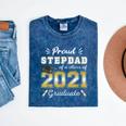 Proud Stepdad Class Of 2021 Graduate Senior 21 Graduation Mineral Wash Tshirts Mineral Navy