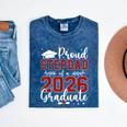 Proud Stepdad Of a Class Of 2026 Graduate For Graduation Mineral Wash Tshirts Mineral Navy