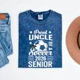 Proud Uncle Of a Soccer Senior 2026 Graduation Mineral Wash Tshirts Mineral Navy