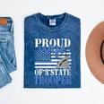 Proud Wife Of a State Trooper Police Officer Graduation Mineral Wash Tshirts Mineral Navy