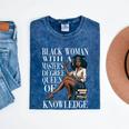 Queen Masters Degree Graduation Educated Melanin Grad Mineral Wash Tshirts Mineral Navy